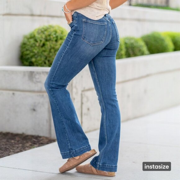 FLYING MONKEY Awesomely Low Rise Back Yoke Boot Cut Jeans. Size 27 - Picture 2 of 10